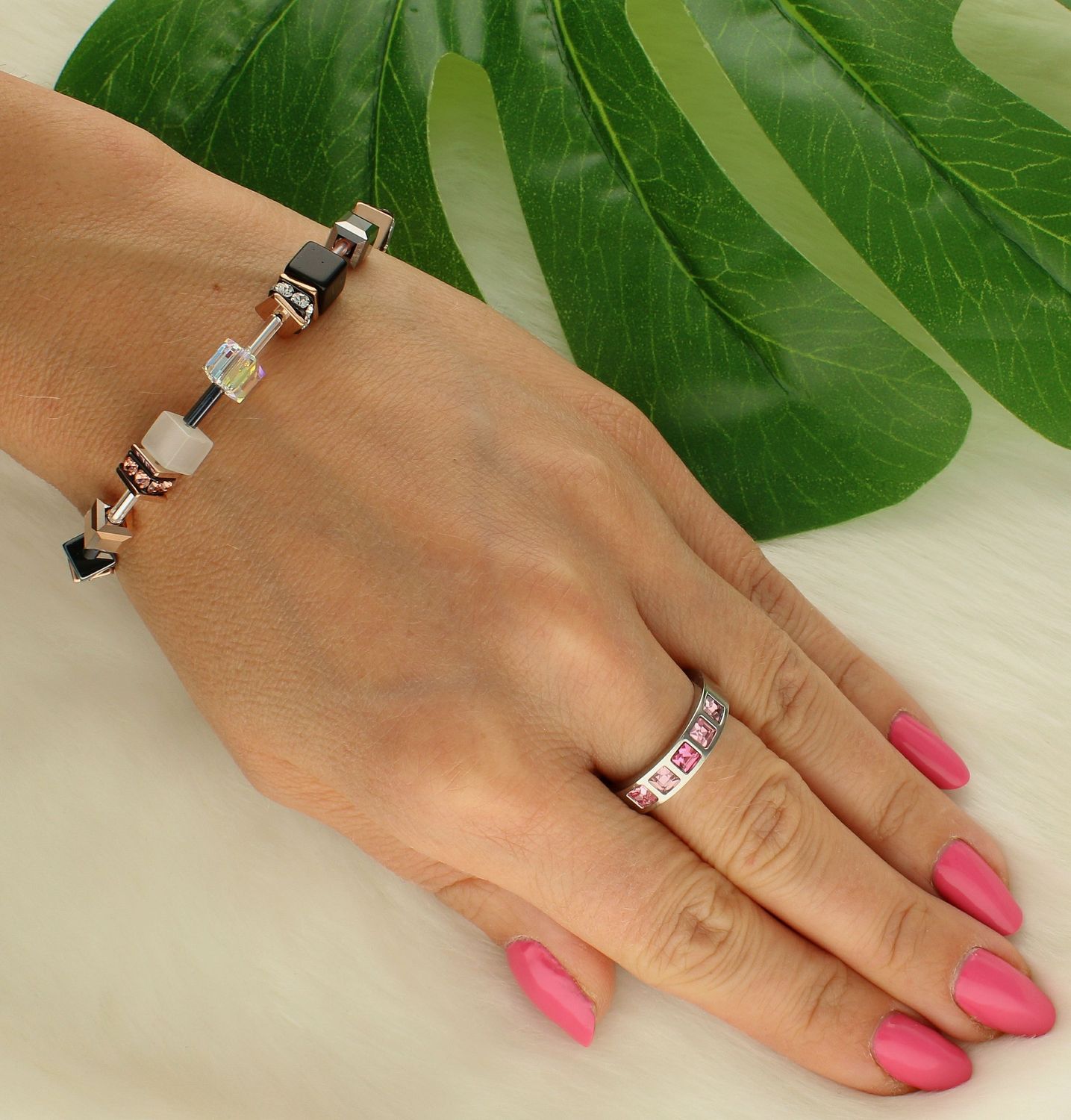 Bransoletka damska Coeur de Lion tygrysie oko hematyt 4013301127.  Bransoletka damska z kamieniami. Bransoletka damska ze stali szlachetnej. Bransoletka damska Coeur de Lion z kryształem Swarovskiego. Bransoletka damska idealna na prezent..jpg