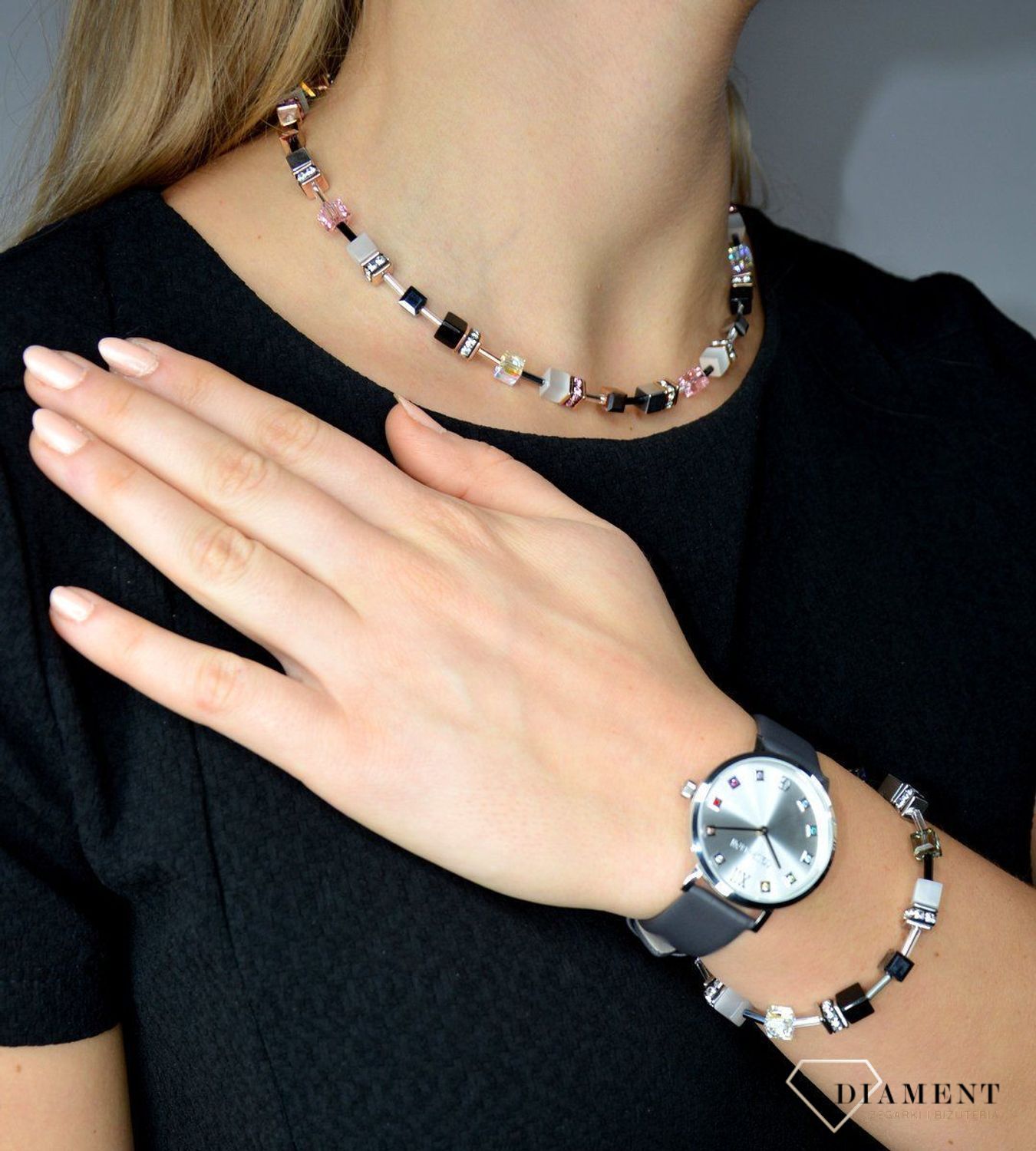 Bransoletka damska Swarovski tygrysie oko, kryształy górskie Coeur De Lion 4014301412. Modna, damska bransoletka Coeur de Lion podkreśla piękno każdej kobiety. Twoja stylizacja zyska wyjątkowy urok, bransolet.jpg