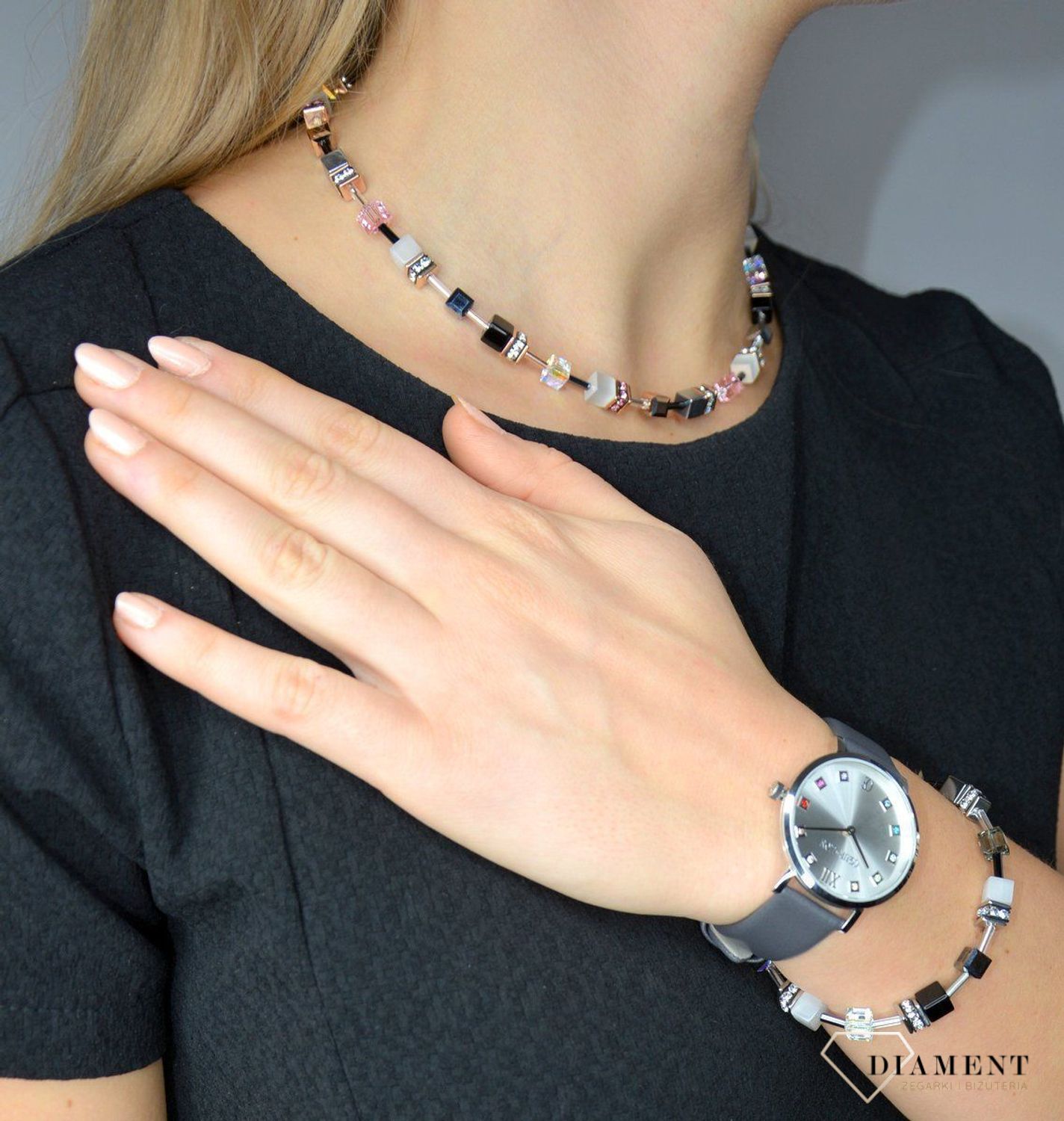 Bransoletka damska Swarovski tygrysie oko, kryształy górskie Coeur De Lion 4014301412. Modna, damska bransoletka Coeur de Lion podkreśla piękno każdej kobiety. Twoja stylizacja zyska wyjątkowy urok, bransolet.jpg