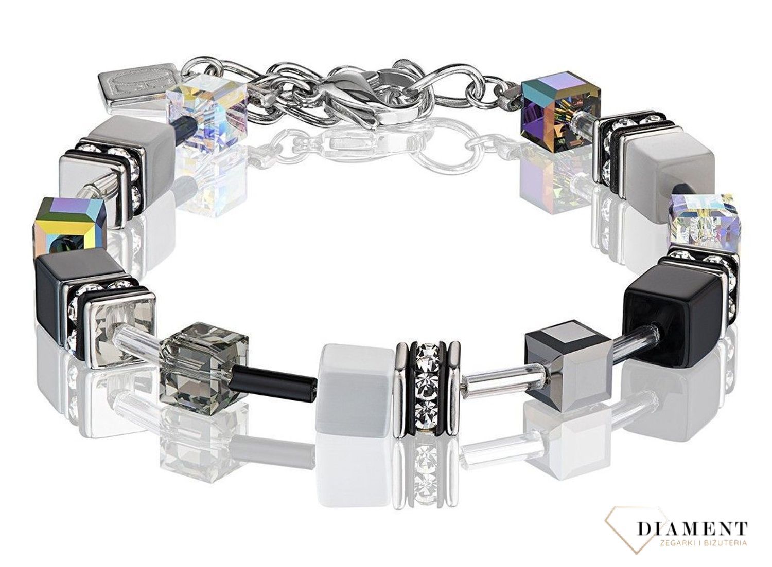 Bransoletka damska Swarovski tygrysie oko, kryształy górskie Coeur De Lion 4014301412. Modna, damska bransoletka Coeur de Lion podkreśla piękno każdej kobiety. Twoja stylizacja zyska wyjątkowy urok, bransolet.jpg