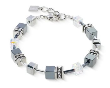 Bransoletka damska GeoCUBE® Platynowa 4015301217 – COEUR DE LION  Minimalistyczna biżuteria srebrna.jpg