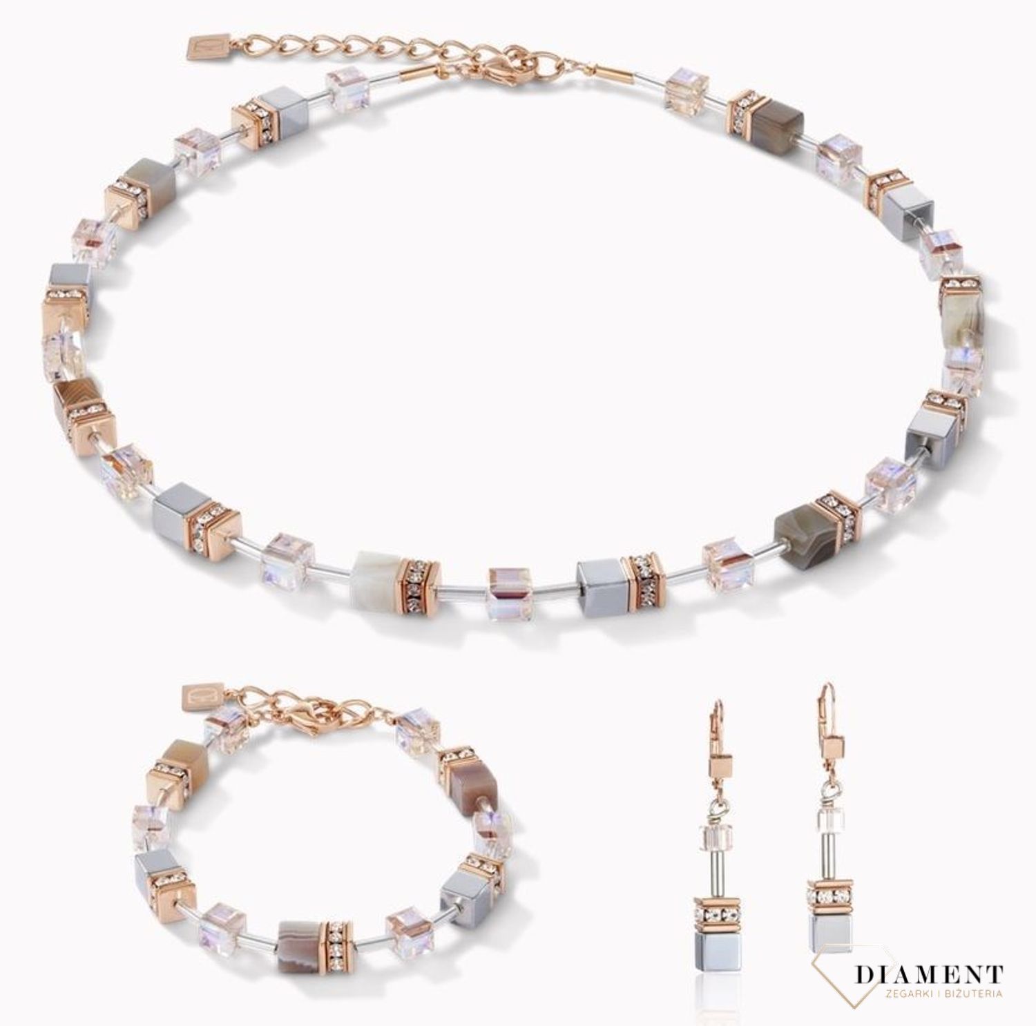 Kolczyki srebrne wiszące Coeur de Lion hematyt 4017200230d.jpg