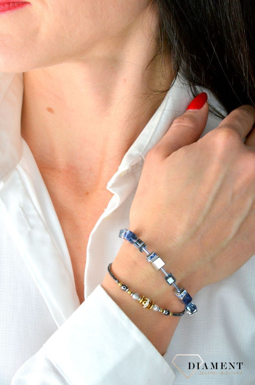 Bransoletka damska Swarovski sodalit Coeur De Lion 4017300700. Modna, damska bransoletka Coeur de Lion podkreśla piękno każdej kobiety. Twoja stylizacja zyska wyjątkowy urok, biżuteria ozdobiona kryształami S.jpg