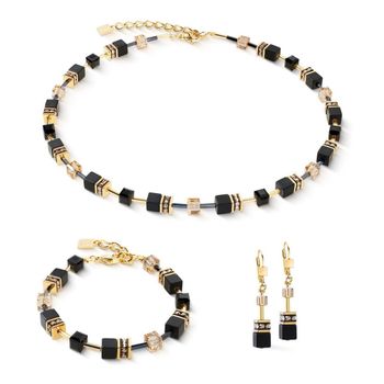 Elegancka bransoletka damska GeoCUBE® z onyksu i kryształów 4018301316. Czarno-złota biżuteria damska COEUR DE LION – ręcznie wykonana, z designerskim etui i certyfikatem.df.jpg