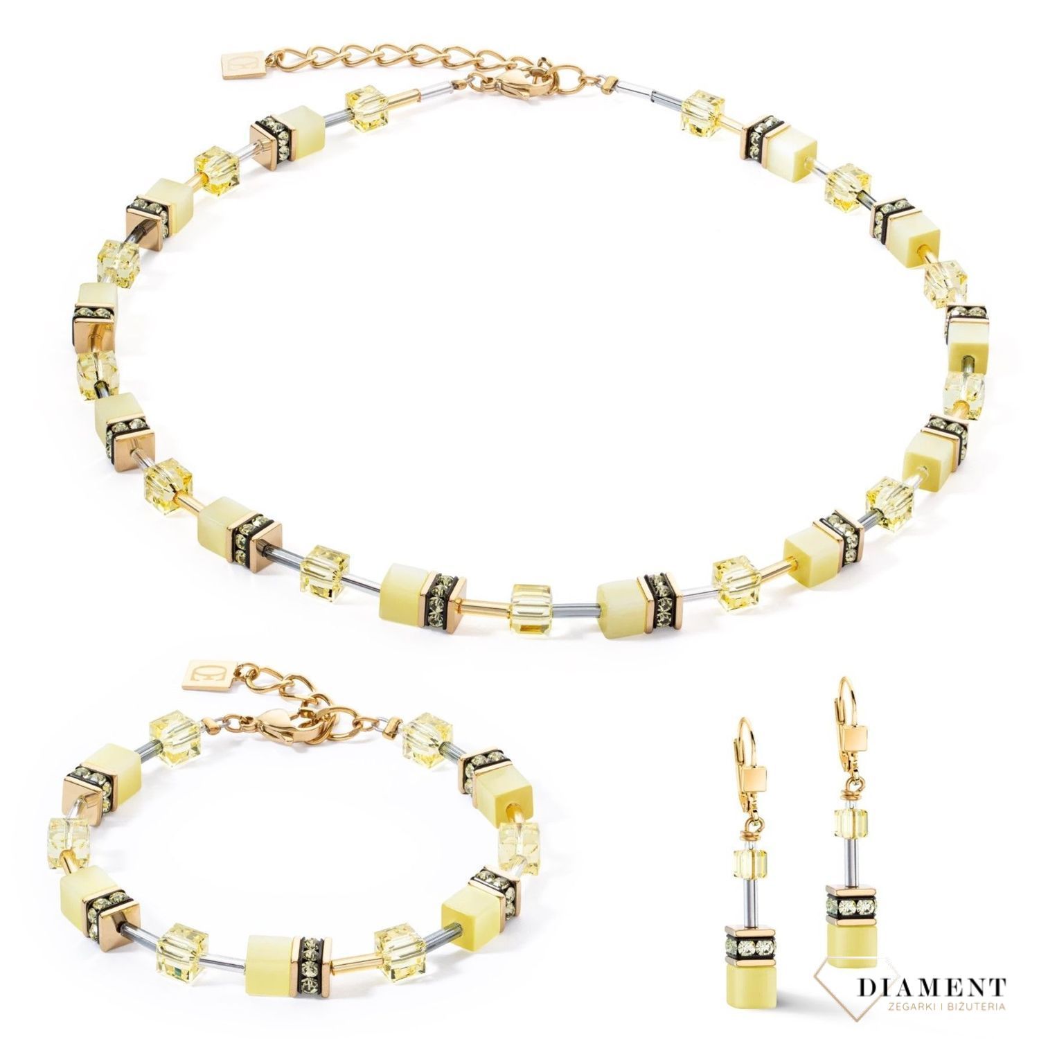 Bransoletka damska Coeur De Lion Iconic Mono Gold 4020300120. COEUR DE LION to nowy koncept biżuterii, wykonanej ręcznie, przy użyciu naturalnych kamieni oraz wysokiej jakości materiałów kryształy Swarovski®, kryształ górski, syntetyczne tygrys.jpg