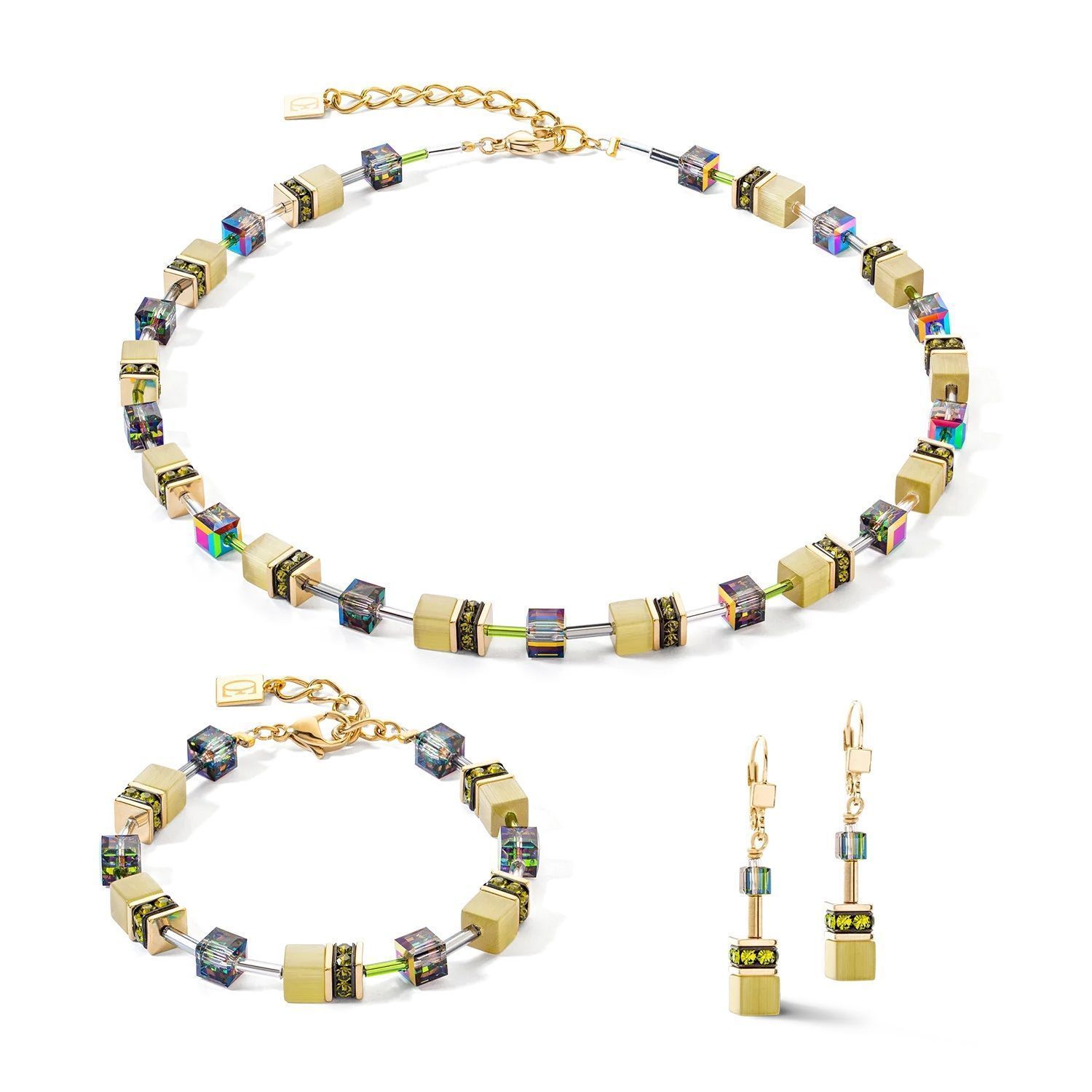 Bransoletka damska Swarovski Coeur de Lion Iconic Mono Gold oliwkowa 4020300900. Bransoletka damska stalowa. Bransoletka z kryształkami Swarovskiego. Bransoletka damska na prezent. Bransoletka damska Coeur de Lion (2).jpg