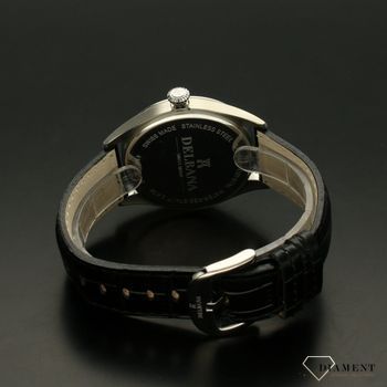 Zegarek męski Delbana Fiorentino 41601.682.6.032. Zegarek męski o klasycznym wyglądzie o bardzo czytelnym, ciemnym cyferblacie. Tarcza zegarka w czarnym kolorze ze srebrnymi cyframi arabskimi chronione (5).jpg
