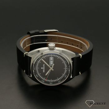 Zegarek męski DELBANA Locarno 41601.714.6.032. Zegarek męski kwarcowy w klasycznej formie. Zegarek posiada stalową kopertę w kolorze srebrnym z czarnym paskiem o gładkiej fakturze (1).jpg