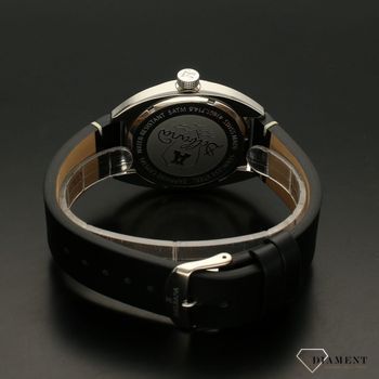 Zegarek męski DELBANA Locarno 41601.714.6.032. Zegarek męski kwarcowy w klasycznej formie. Zegarek posiada stalową kopertę w kolorze srebrnym z czarnym paskiem o gładkiej fakturze (2).jpg