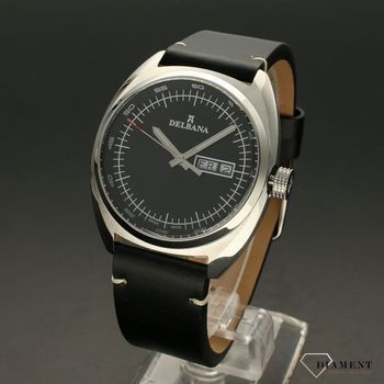 Zegarek męski DELBANA Locarno 41601.714.6.032. Zegarek męski kwarcowy w klasycznej formie. Zegarek posiada stalową kopertę w kolorze srebrnym z czarnym paskiem o gładkiej fakturze (5).jpg
