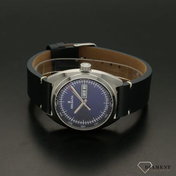 Zegarek męski DELBANA Locarno 41601.714.6.042. Zegarek męski kwarcowy w klasycznej formie. Zegarek posiada stalową kopertę w kolorze srebrnym z granatowym paskiem o gładkiej fakturze.  (1).jpg