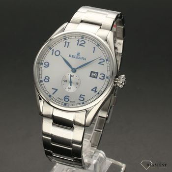 Zegarek męski DELBANA 41701.682.6.062 Fiorentino. Zegarek męski o klasycznym wyglądzie o bardzo czytelnym cyferblacie. Tarcza zegarka w srebrnym kolorze z niebieskimi cyframi arabskimi chronione  (3).jpg