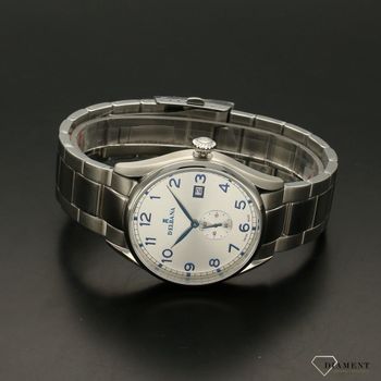 Zegarek męski DELBANA 41701.682.6.062 Fiorentino. Zegarek męski o klasycznym wyglądzie o bardzo czytelnym cyferblacie. Tarcza zegarka w srebrnym kolorze z niebieskimi cyframi arabskimi chronione  (4).jpg