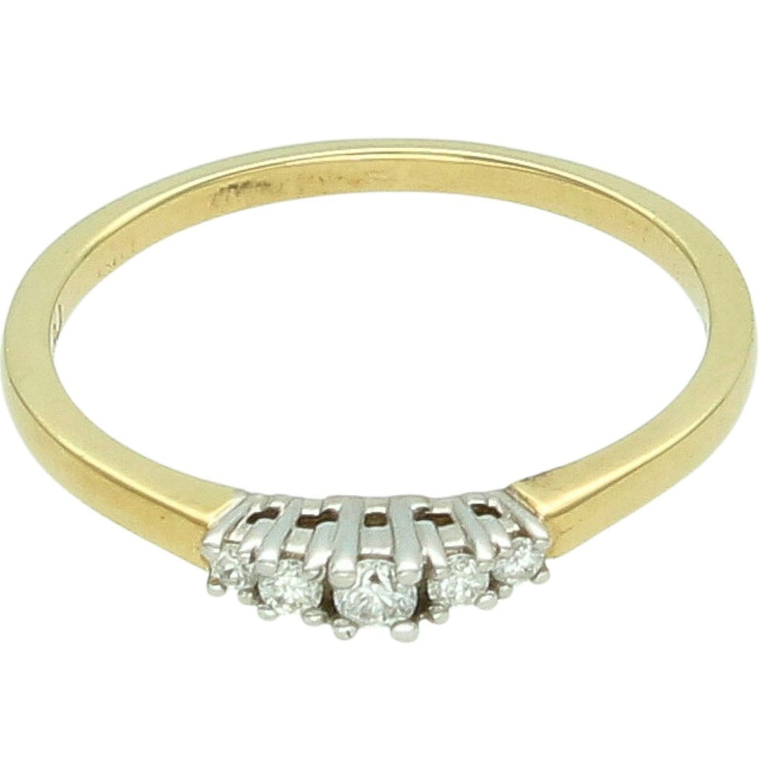 Złoty pierścionek 585 z 5 diamentami 0,10 ct – rozmiar 16  DIAMENT.jpg