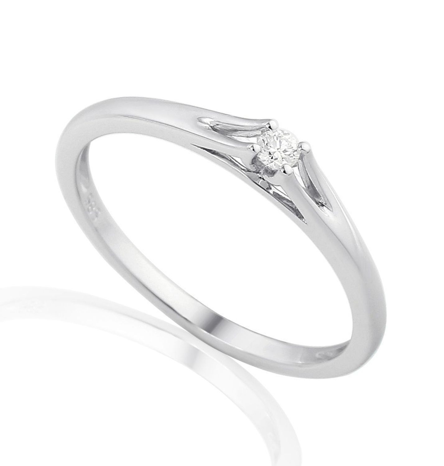 Pierścionek  zaręczynowy złoty DIAMENT 585, diament. 0660027122 HSI 42407RD2B.jpg