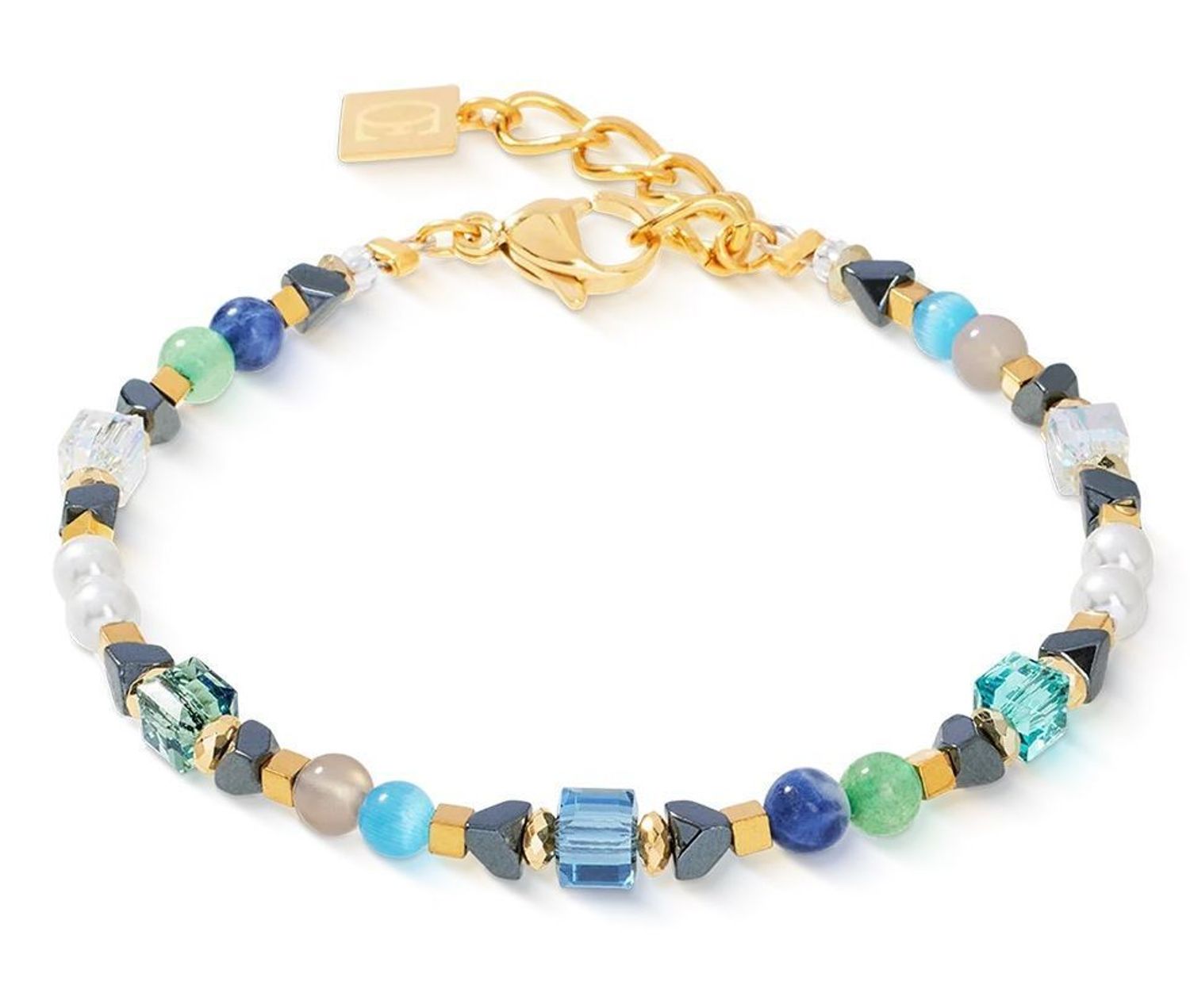 Bransoletka damska Coeur De Lion Precious Shape Mix 424330-0506 zielono-turkusowad.jpg