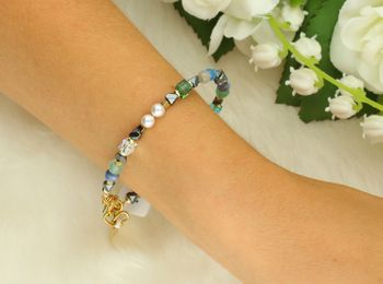 Bransoletka damska Coeur De Lion Precious Shape Mix 424330-0506 zielono-turkusowa z awenturynem, sodalitem, agatem i kryształami Swarovski®. Designerska i kolorowa (3).jpg