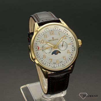 Zegarek męski Delbana Retro Moonphase 42601.646.6.064. Zegarek męski Delbana o klasycznym wyglądzie idealnie sprawdzi się jako prezent dla eleganckiego mężczyzny. Zegarek kwarcowy, zasilany za pomocą baterii (3).jpg