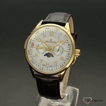 Zegarek męski Delbana Retro Moonphase 42601.646.6.064. Zegarek męski Delbana o klasycznym wyglądzie idealnie sprawdzi się jako prezent dla eleganckiego mężczyzny. Zegarek kwarcowy, zasilany za pomocą baterii (4).jpg