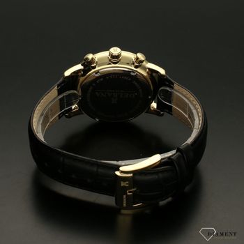 Zegarek męski Delbana 42601.666.6.061 Ascot. Elegancki zegarek męski na delikatnym i wytrzymałym skórzanym pasku w kolorze czarnym. Stalowa koperta w kolorze złotym (5).jpg