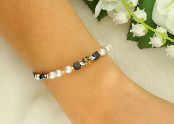 Bransoletka damska Coeur De Lion 4314301314 Modern Elegance Spikes złota z onyksu, hematytu i pereł Swarovski®. Elegancka, ręcznie wykonana biżuteria (2).jpg