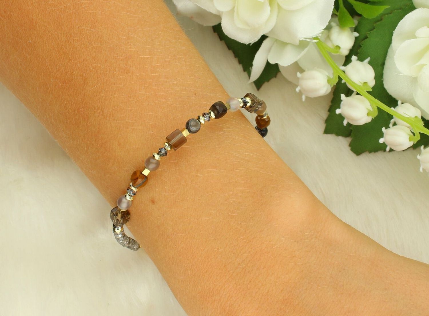 Bransoletka damska Coeur De Lion Shape Mix Spikes 434730-1112 Smoky Glow złota.jpg