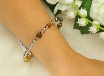 Bransoletka damska Coeur De Lion 434730-1112 Smoky Glow złota z tygrysim okiem, kwarcem, agatem i kryształami Swarovski®. Ręcznie wykonana, elegancka biżuteria (3).jpg