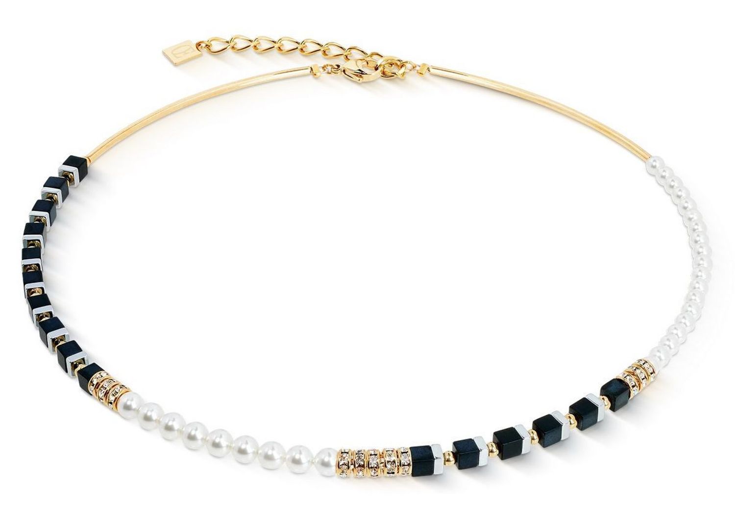 Naszyjnik damski Precious Fusion Offset 4354101300 – czarny onyks i perły Swarovski®  COEUR DE LIONfg (1).jpg