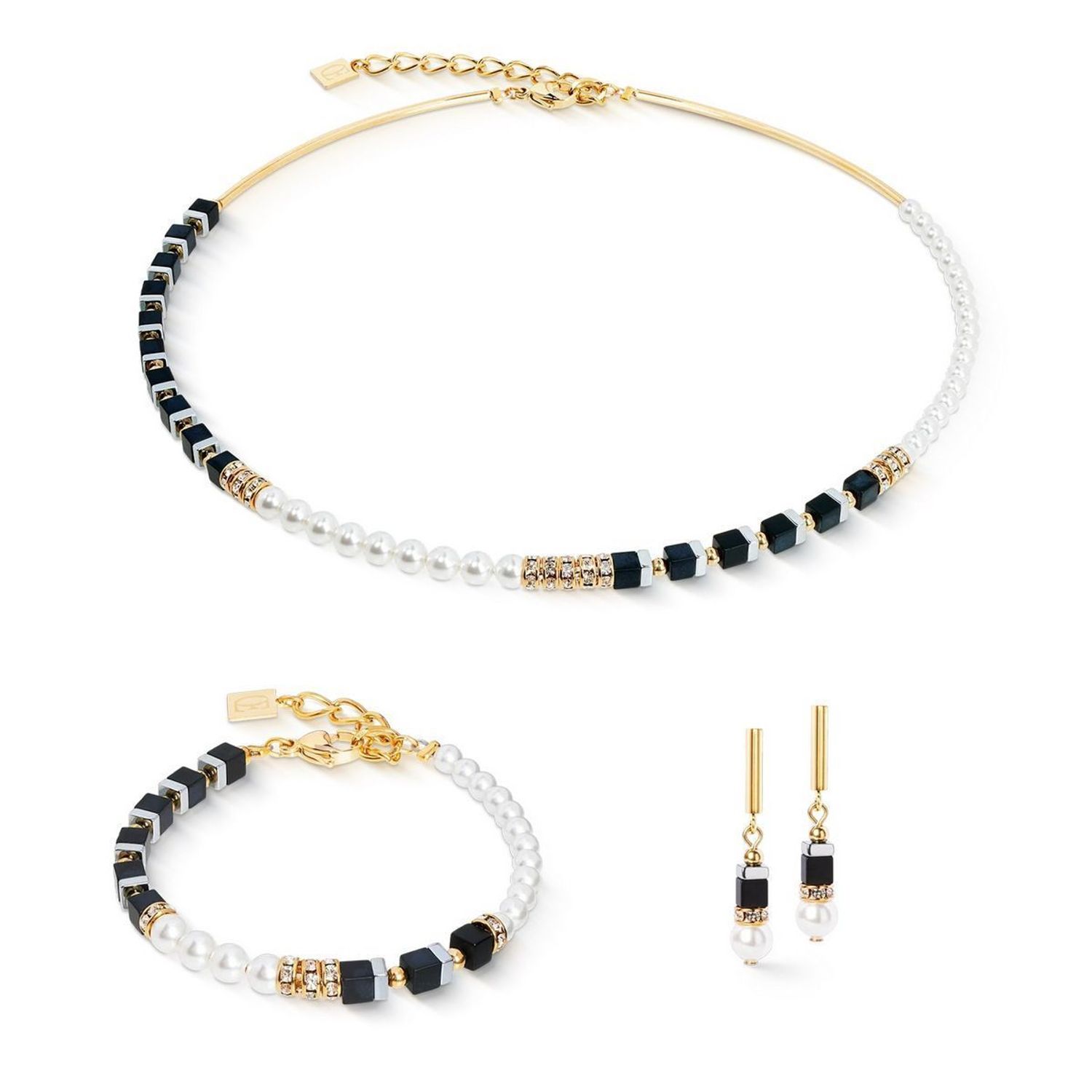 Naszyjnik damski Precious Fusion Offset 4354101300 – czarny onyks i perły Swarovski®  COEUR DE LIONfg (1).jpg