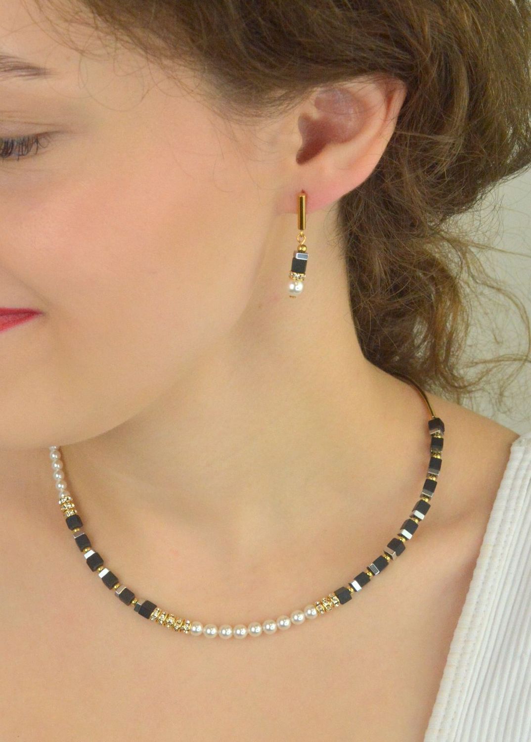 Kolczyki damskie Coeur de Lion Evolution 435421-1300 – Onyks, Perły, Swarovski, GeoCUBE®.jpg