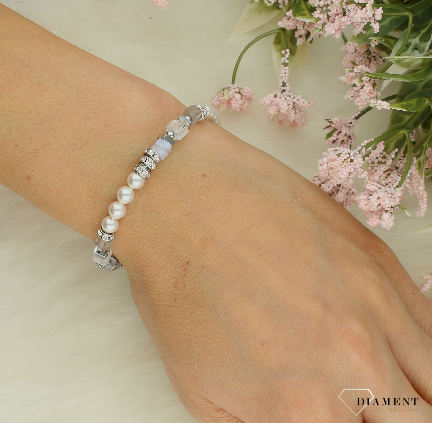 Bransoletka damska Coeur de Lion Precious Fusion Offset z perłami 4354300720.  Bransoletka damska stalowa. Bransoletka z kryształkami Swarovskiego. Bransoletka damska na prezent. Bransoletka damska Coeur de Lion (2).jpg