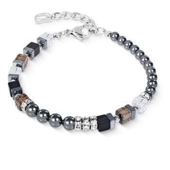 Bransoletka damska Coeur de Lion 4354301217 Precious Fusion Offset Grey-Silver z onyksami i Swarovskid (1).jpg