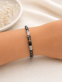 Bransoletka damska Coeur de Lion 4354301217 Precious Fusion Offset Grey-Silver z onyksami i Swarovskid (2).jpg