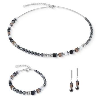 Bransoletka damska Coeur de Lion 4354301217 Precious Fusion Offset Grey-Silver z onyksami i Swarovskid (4).jpg
