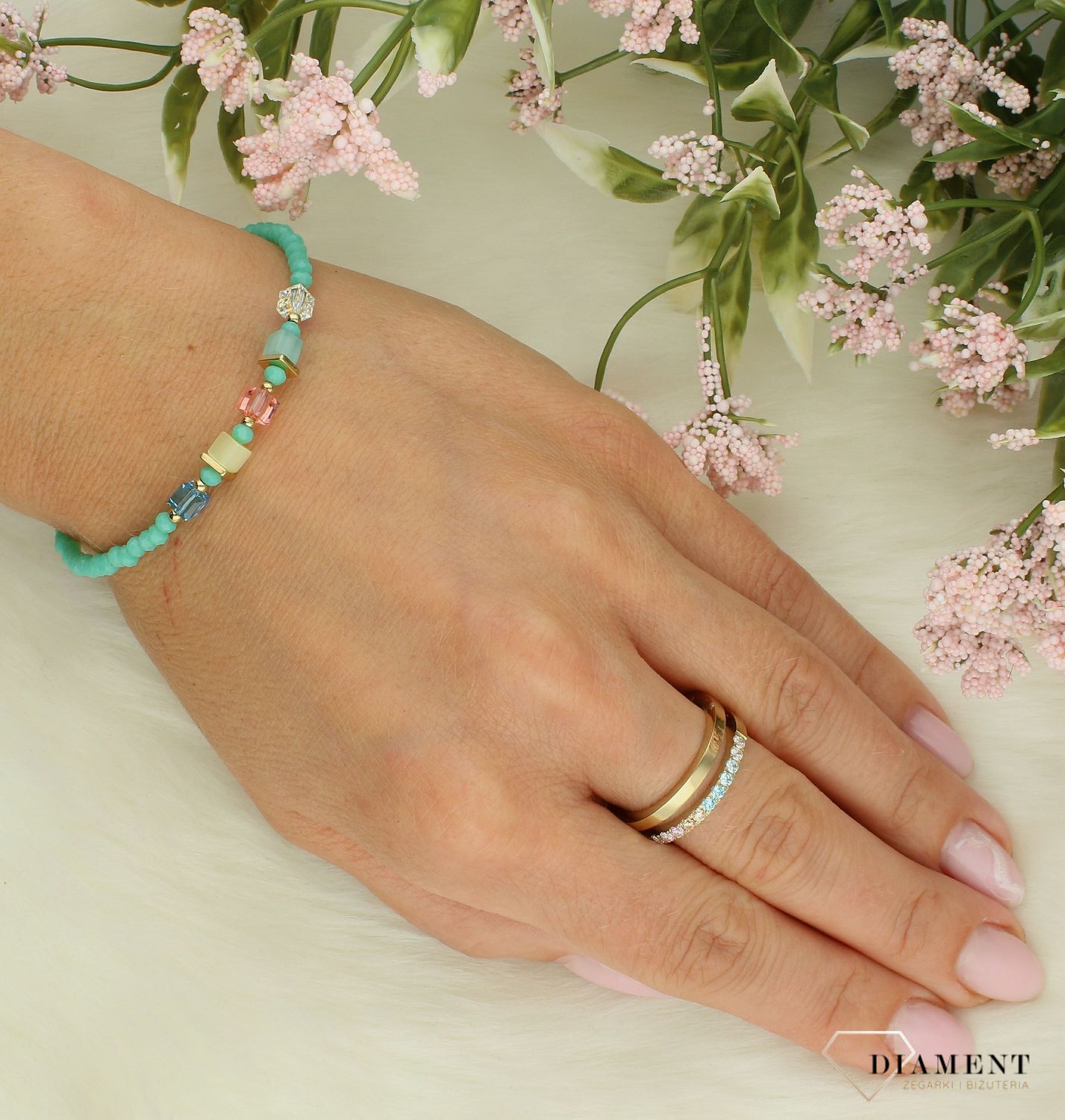 Bransoletka damska Swarovski Coeur De Lion zielona morska 4357301505. Bransoletka damska Coeur De Lion. Damska bransoletka z kamieniami. Bransoletka damska z kryształkami Swarovskiego. Bransoletka damska na prezent..jpg