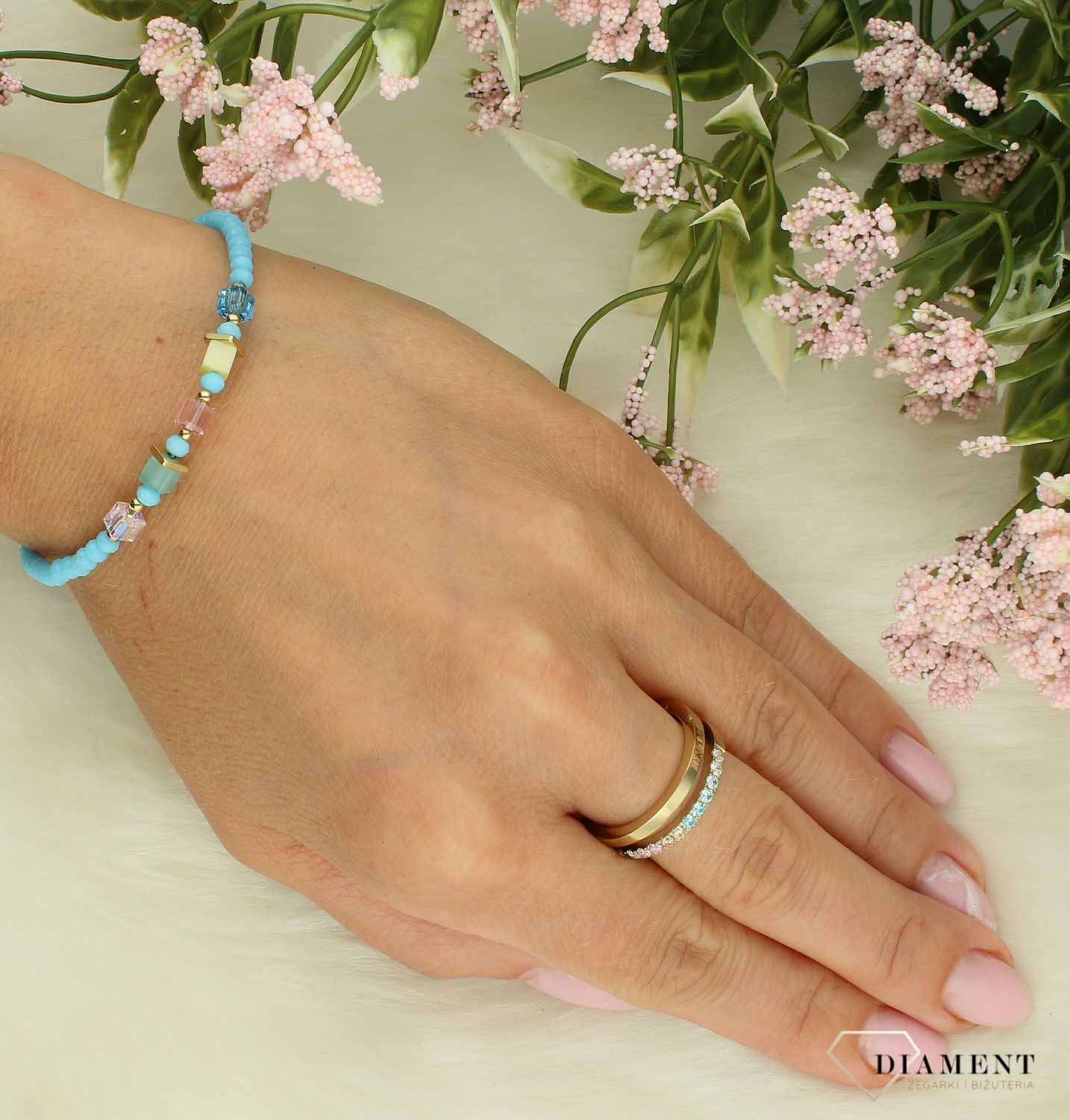 Bransoletka damska Swarovski Coeur De Lion turkusowa 4357301506 (2).jpg