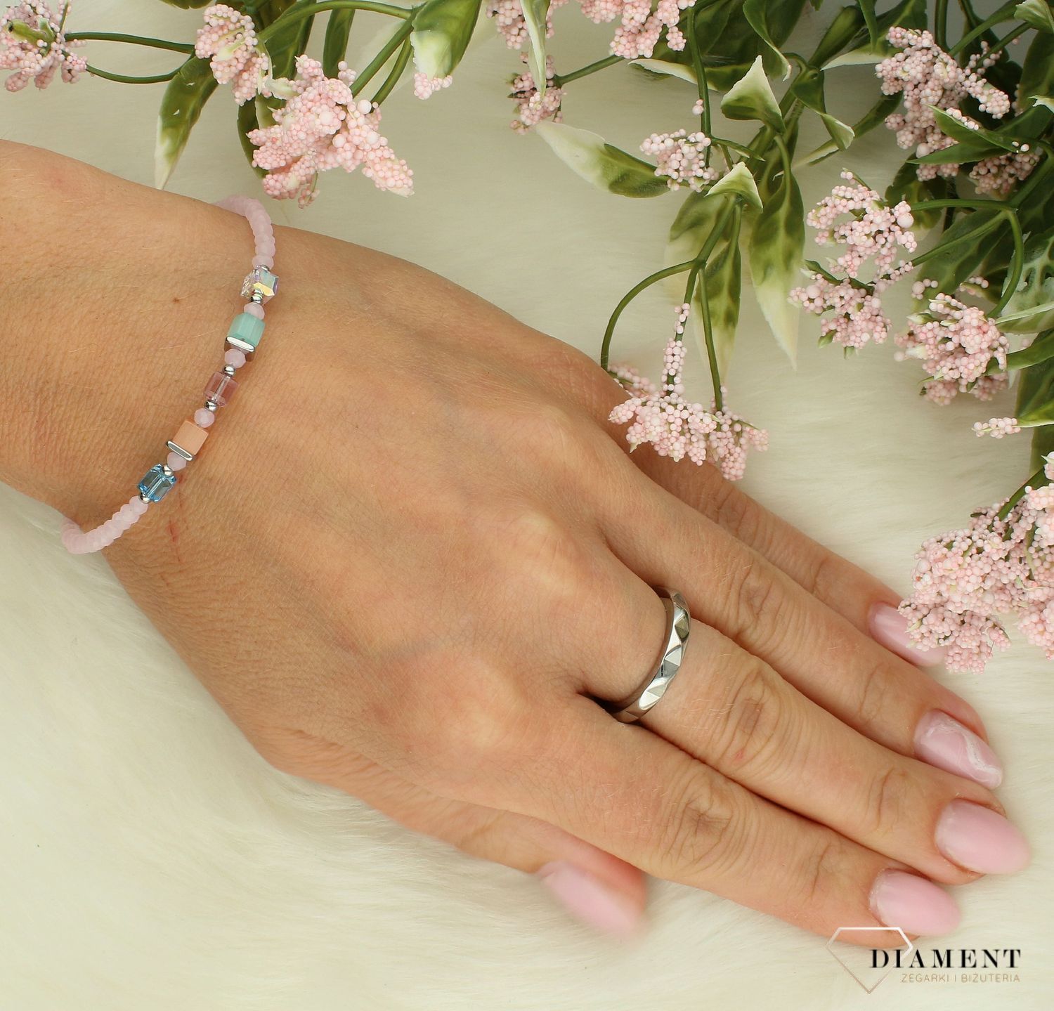 Bransoletka Coeur De Bransoletka damska Swarovski Coeur De Lion różowa 4357301519. Bransoletka damska Coeur De Lion. Damska bransoletka z kamieniami. Bransoletka damska z kryształkami Swarovskiego. Bransoletka damska na prezent (1).jpg