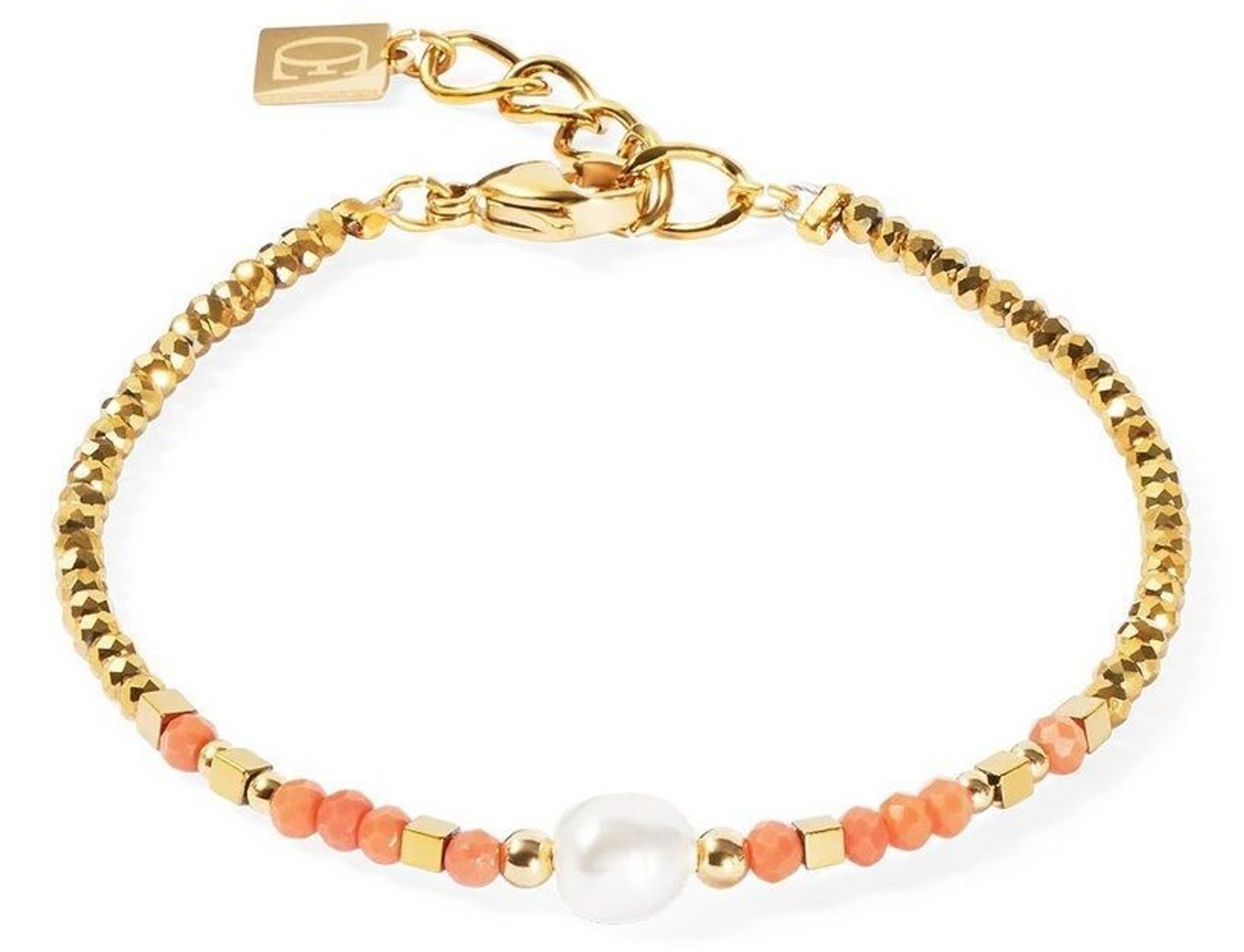 Bransoletka damska Coeur De Lion perła i szkło 435830-0323 ✨ Bransoletka Coeur De Lion Sunset Pearl – Lato na Twoim nadgarstku! ☀️🌊1.jpg