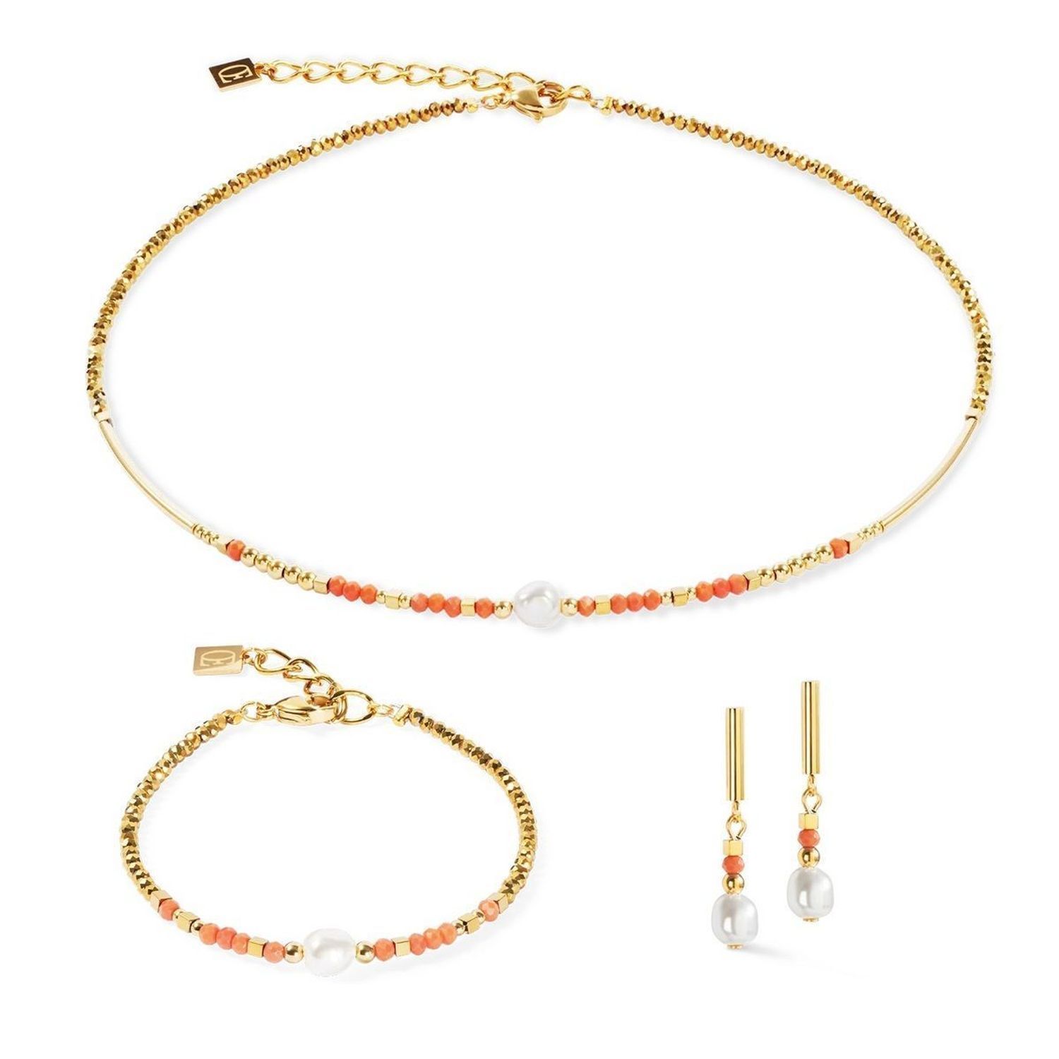 Bransoletka damska Coeur De Lion perła i szkło 435830-0323 ✨ Bransoletka Coeur De Lion Sunset Pearl – Lato na Twoim nadgarstku! ☀️🌊1.jpg