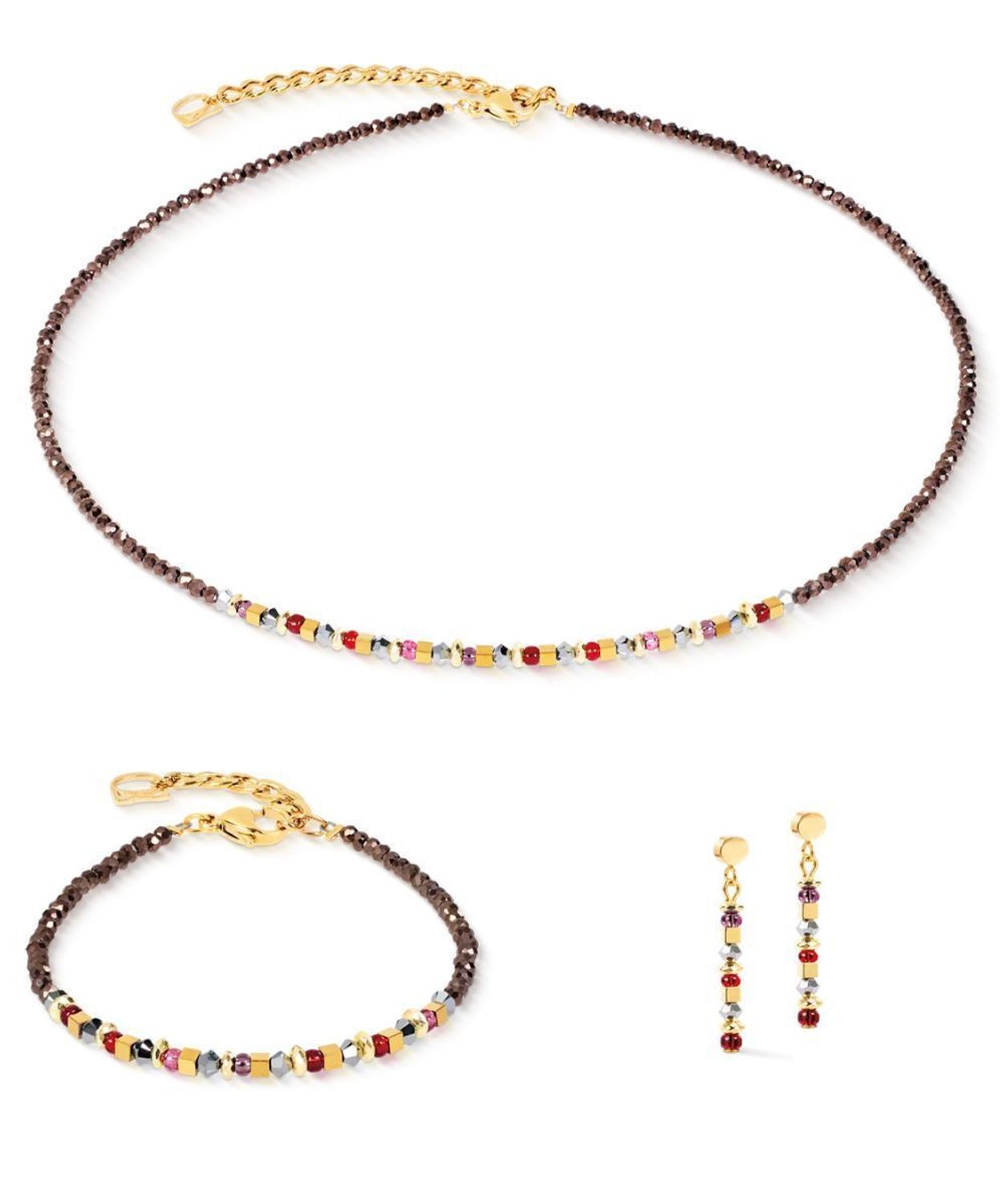 Bransoletka COEUR DE LION Golden Whisper Brown-Red Swarovski®.jpg