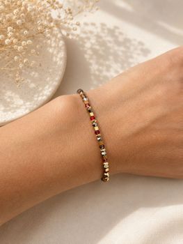 Bransoletka COEUR DE LION 4359301103 Golden Whisper brązowo-czerwona fashion.jpg