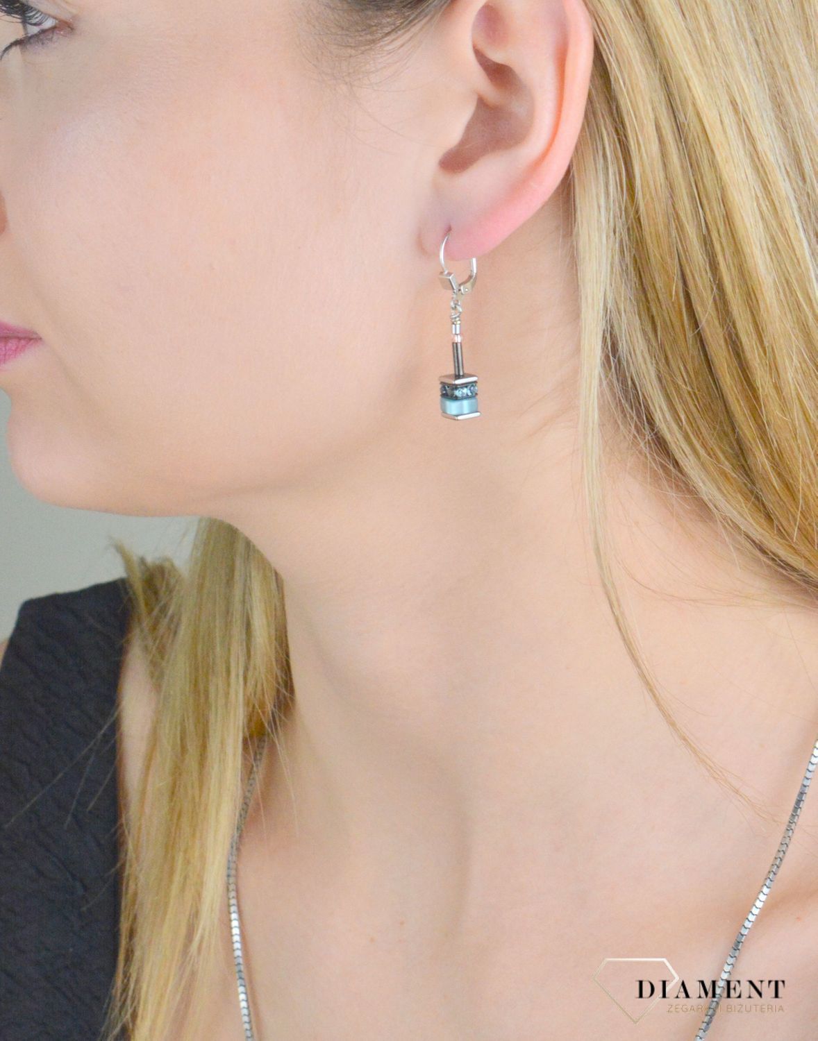 Kolczyki damskie Coeur de Lion turkusowe z kryształkami 4409202011.jpg