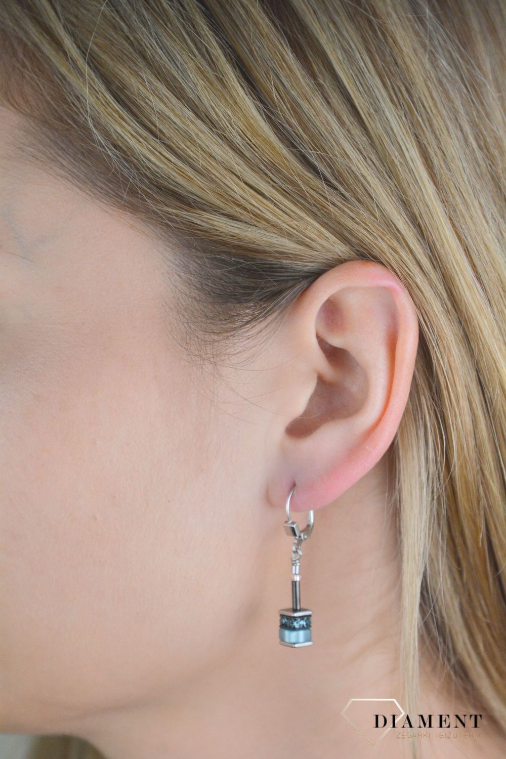 Kolczyki damskie Coeur de Lion turkusowe z kryształkami 4409202011.jpg