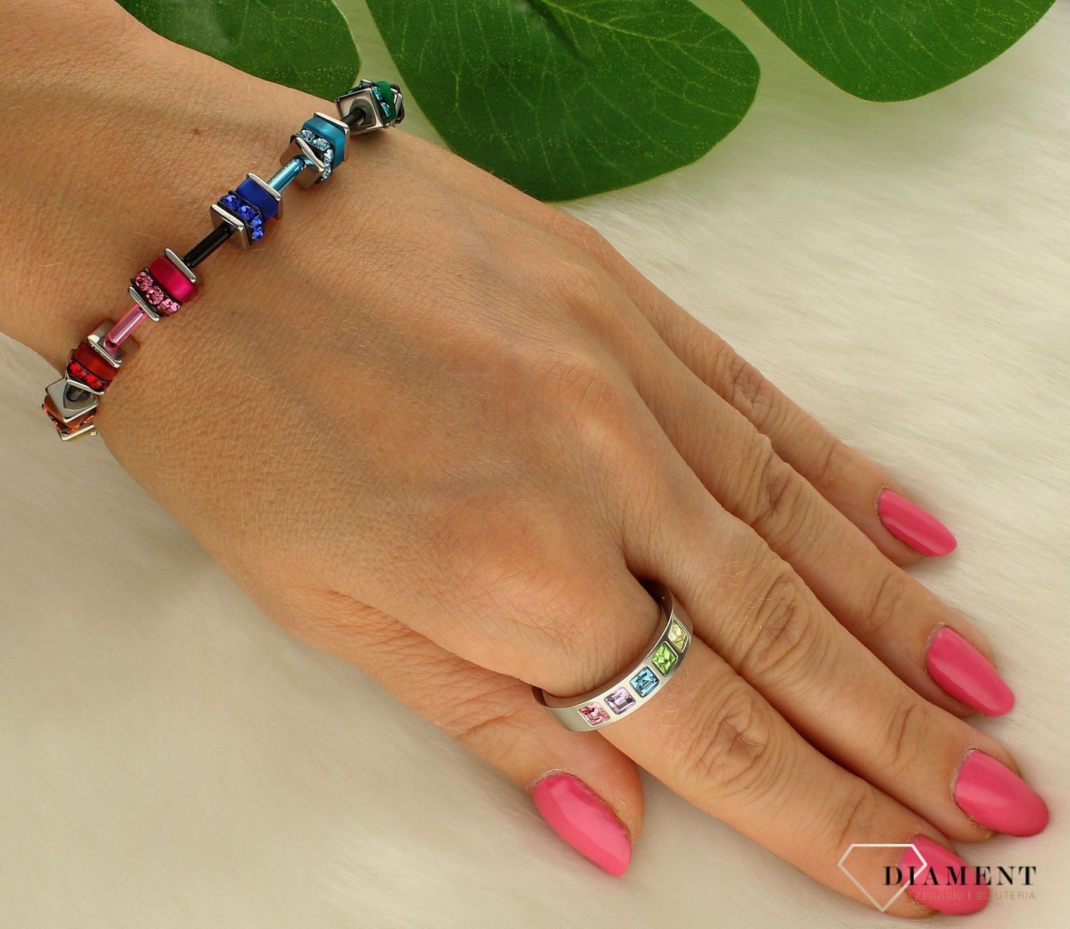 Bransoletka damska Coeur de Lion wielokolorowa 4409301500. Bransoletka damska z kamieniami. Bransoletka damska ze stali szlachetnej. Bransoletka damska Coeur de Lion z kryształem Swarovskiego. Bransoletka damska idealna na prezent..jpg