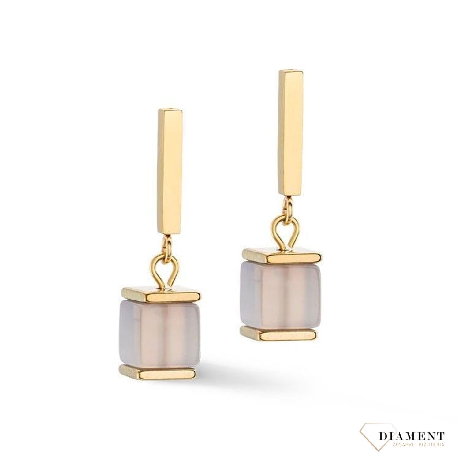 Kolczyki damskie Coeur de Lion Precious Statement agat 4425211229. Biżuteria idealna zarówno na eleganckie, jak i niezobowiązujące okazje. Piękne kolczyki w odcieniu brzoskwini zdobione agatem..jpg