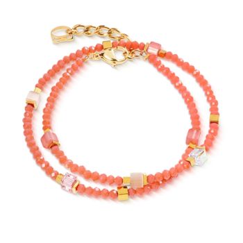 Bransoletka damska Coeur de Lion 4460300216 Joyful Colours Flex Gold-Orange złoto-pomarańczowa Swarovski + kolczyki gratis (1).jpg