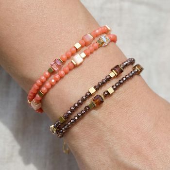 Bransoletka damska Coeur de Lion 4460300216 Joyful Colours Flex Gold-Orange złoto-pomarańczowa Swarovski + kolczyki gratis (2).jpg