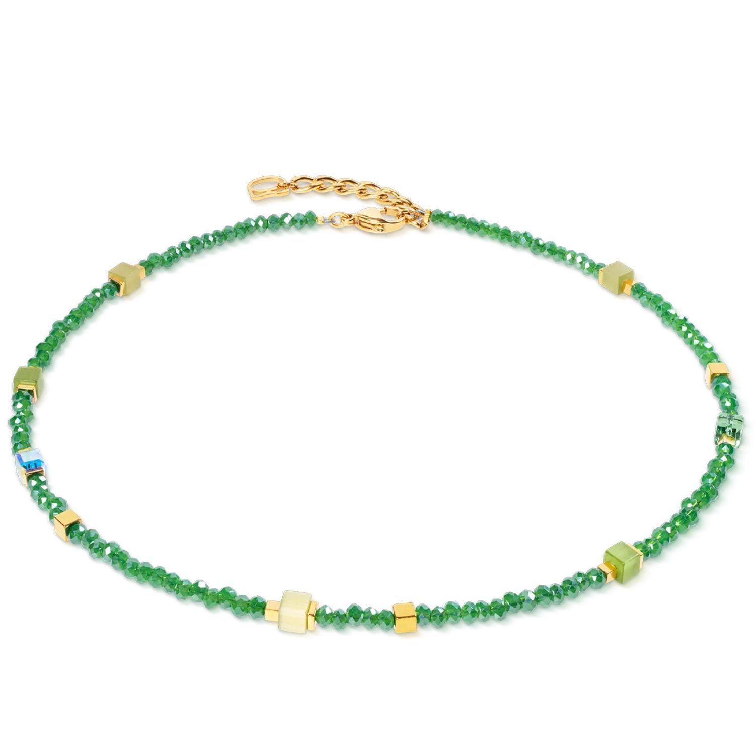 Bransoletka damska Coeur de Lion 4460300516 Joyful Colours Flex Gold-Green złoto-zielona Swarovski + kolczyki gratis (1).jpg