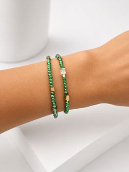 Bransoletka damska Coeur de Lion Joyful Colours Flex Gold-Green z kryształami Swarovski®, hematytem i złotą stalą nierdzewną. Można nosić ją także jako choker (1).jpg