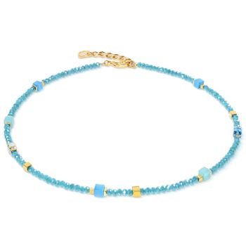 Bransoletka damska Coeur de Lion 4460300616 Joyful Colours Flex Gold-Turquoise złoto-turkusowa Swarovski + kolczyki gratis (2).jpg